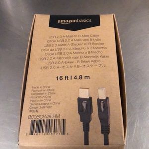 Amazon basics USB A male to B male cable